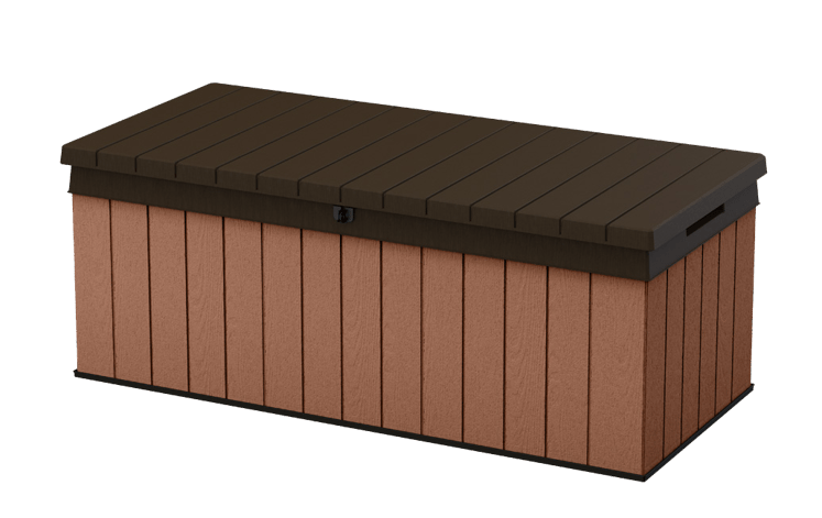 Arcón de exterior Darwin - 142,5x65,3x54,5 cm y 380L - Marrón madera